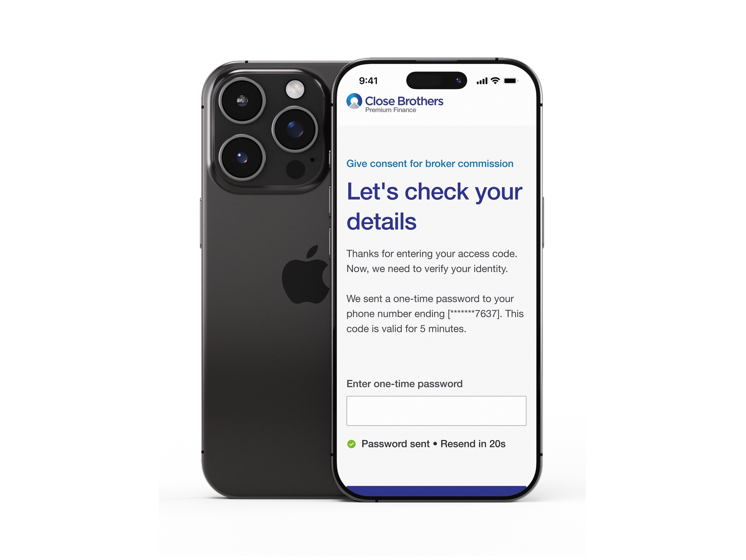 OTP verification screen