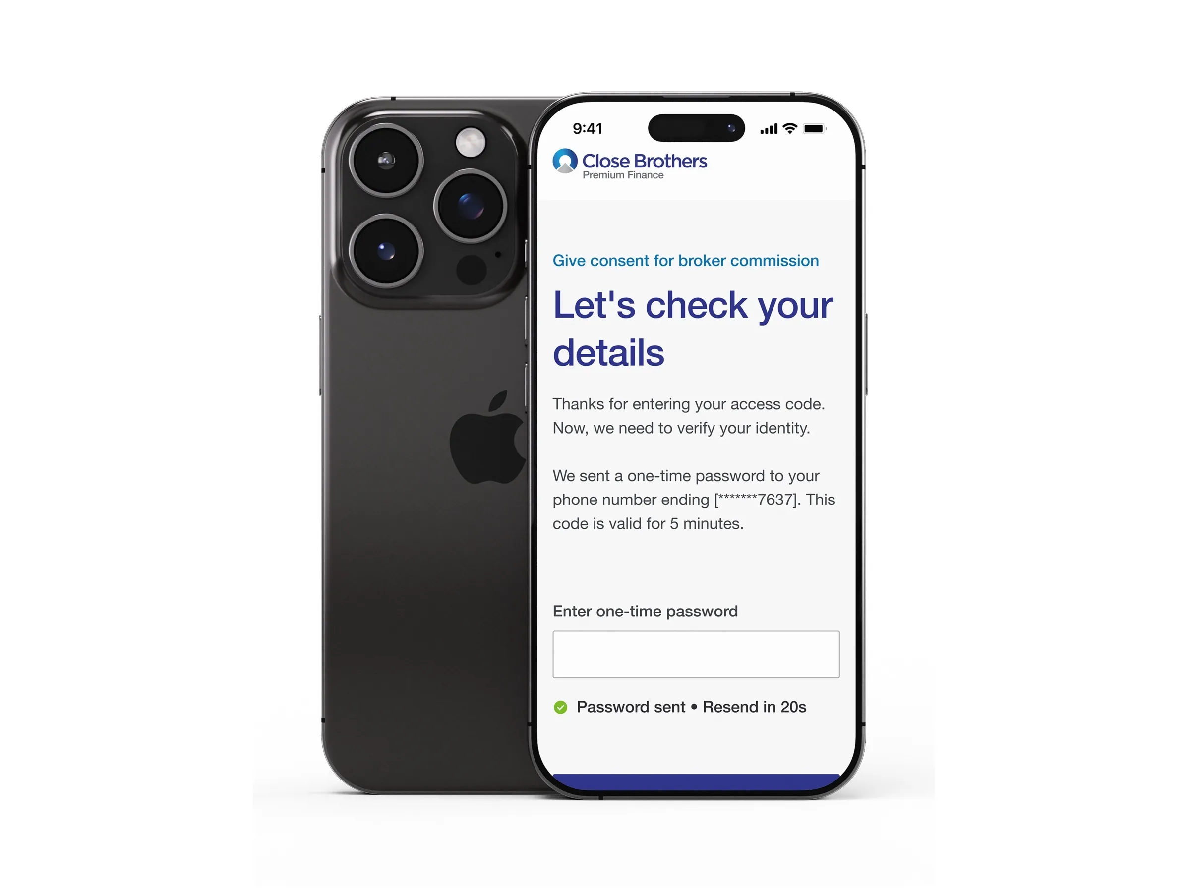 OTP verification screen