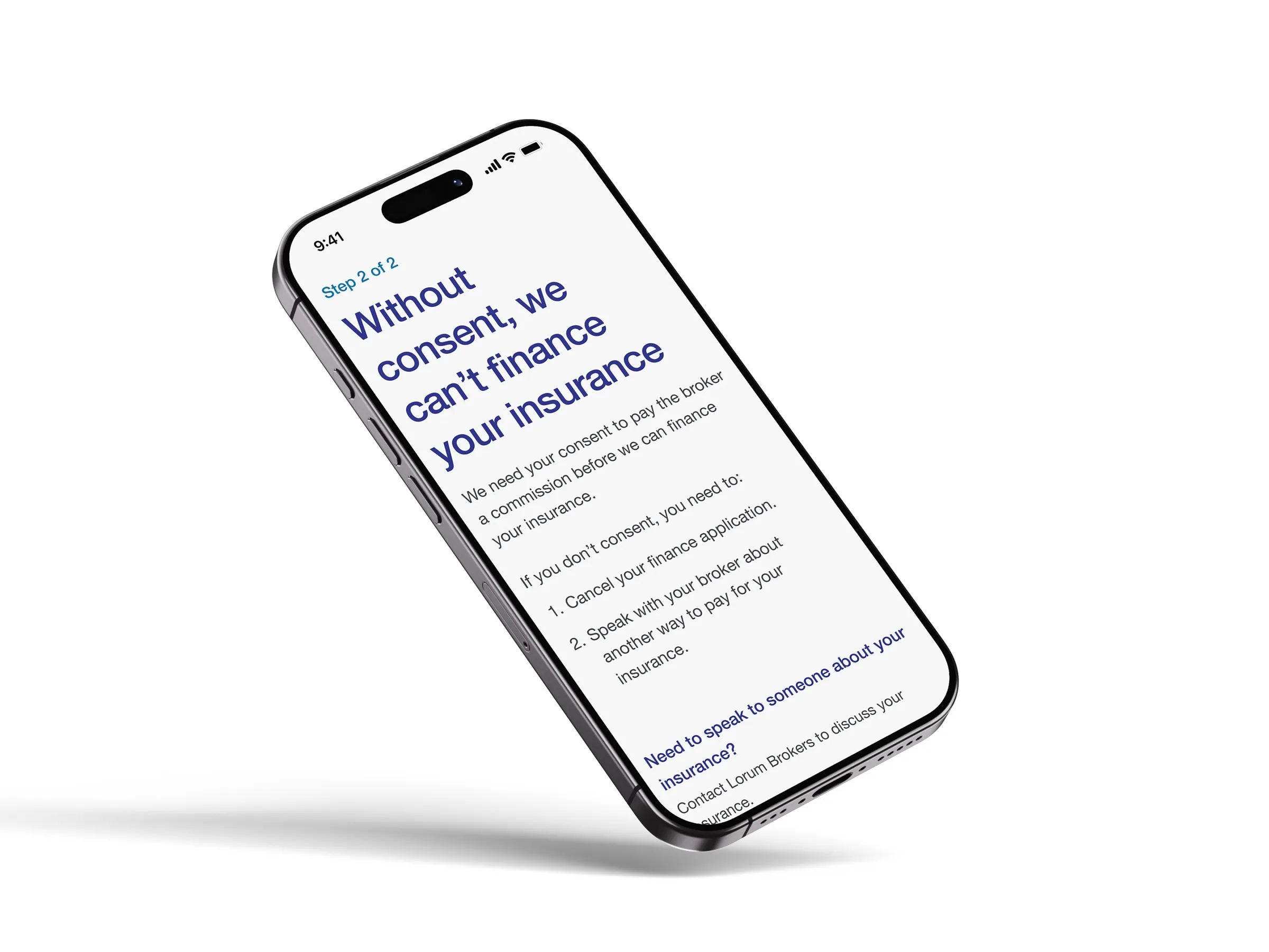 Consent journey screen