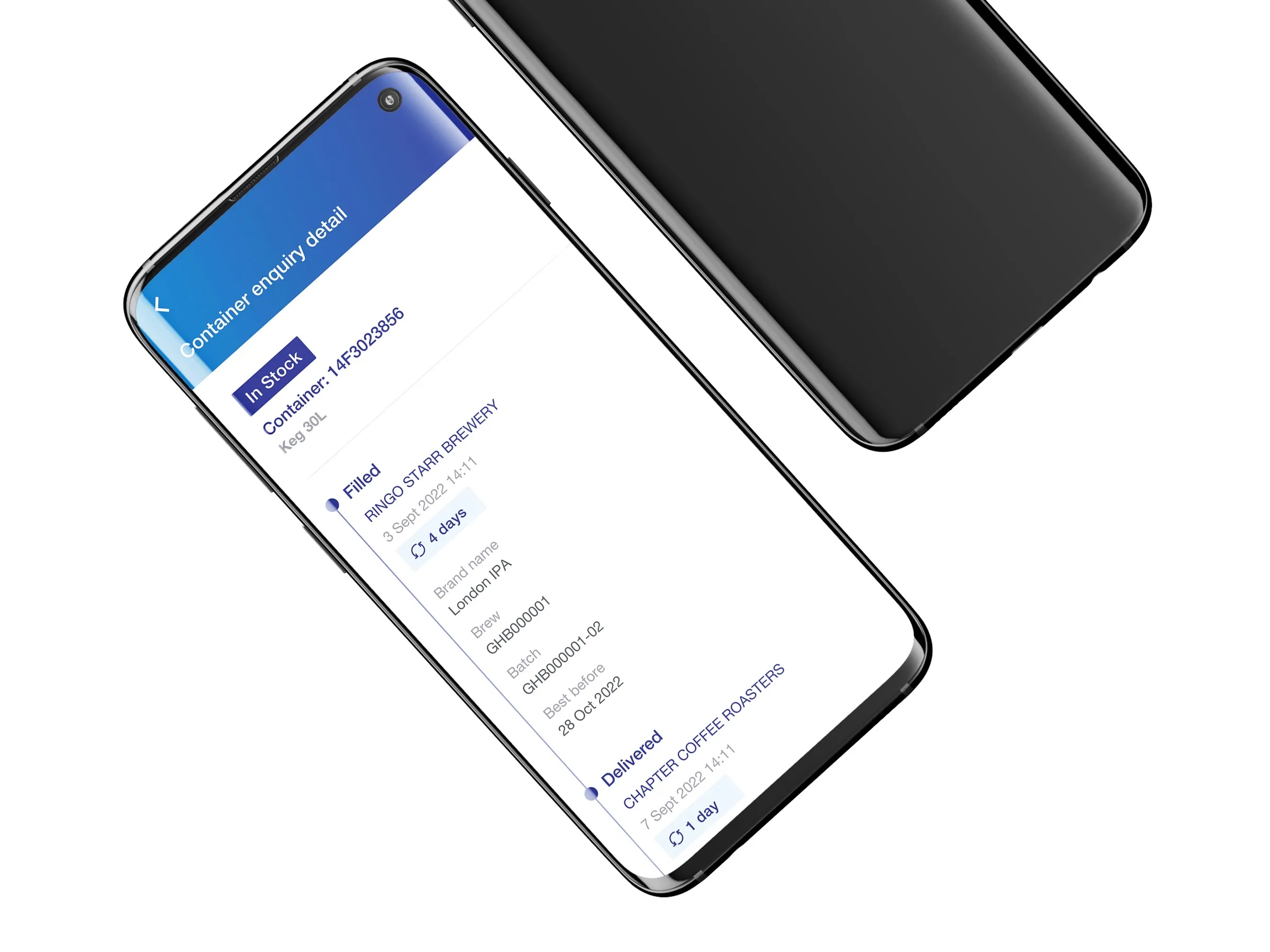Container enquiry detail screen on phone