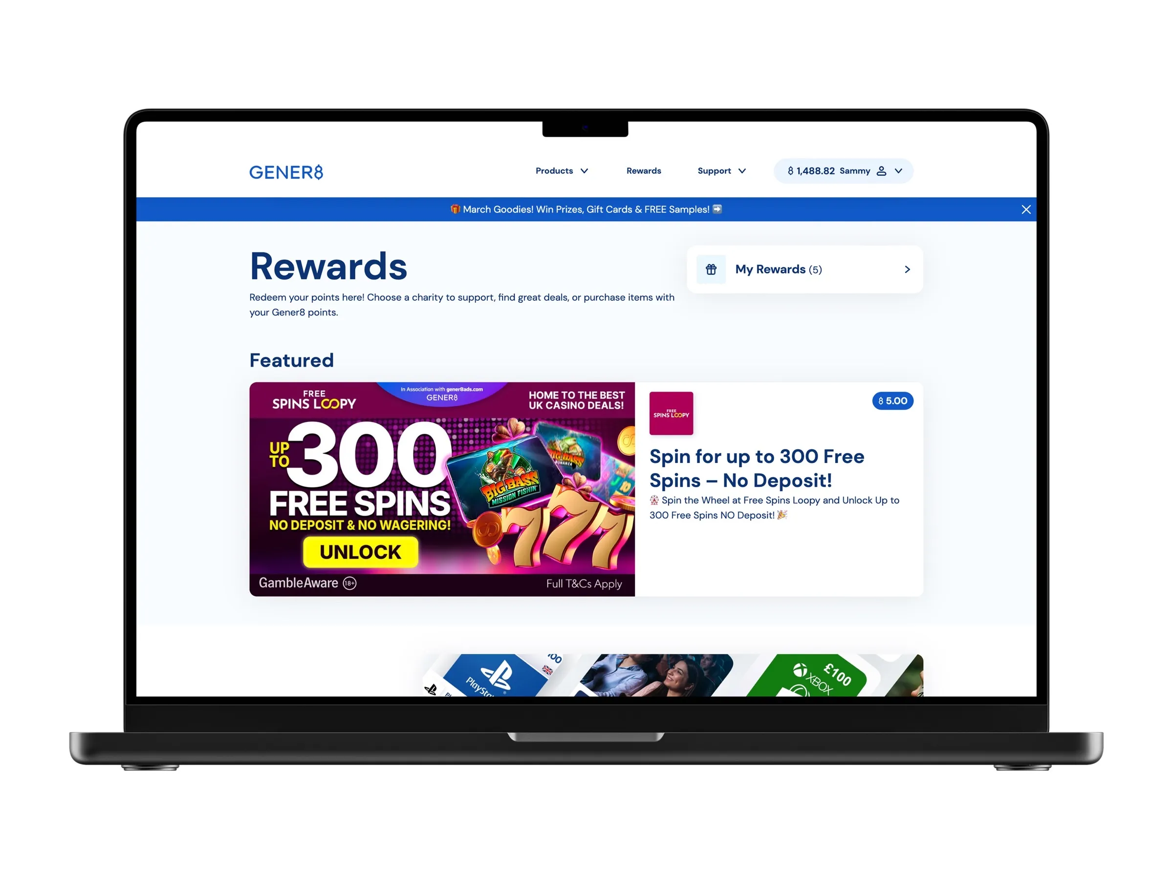 Gener8 product screens